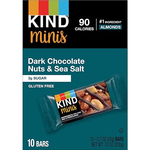 KIND Minis, Dark Chocolate Nuts & Sea Salt, Healthy Snacks, Gluten Free, 10 Count, Pareve