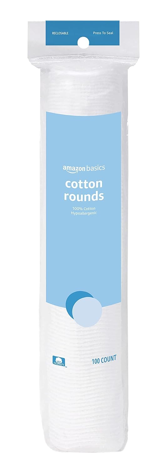 Hypoallergenic 100% Cotton Rounds for Makeup Removal and Skincare, 600 Count, 6 Packs of 100 Count