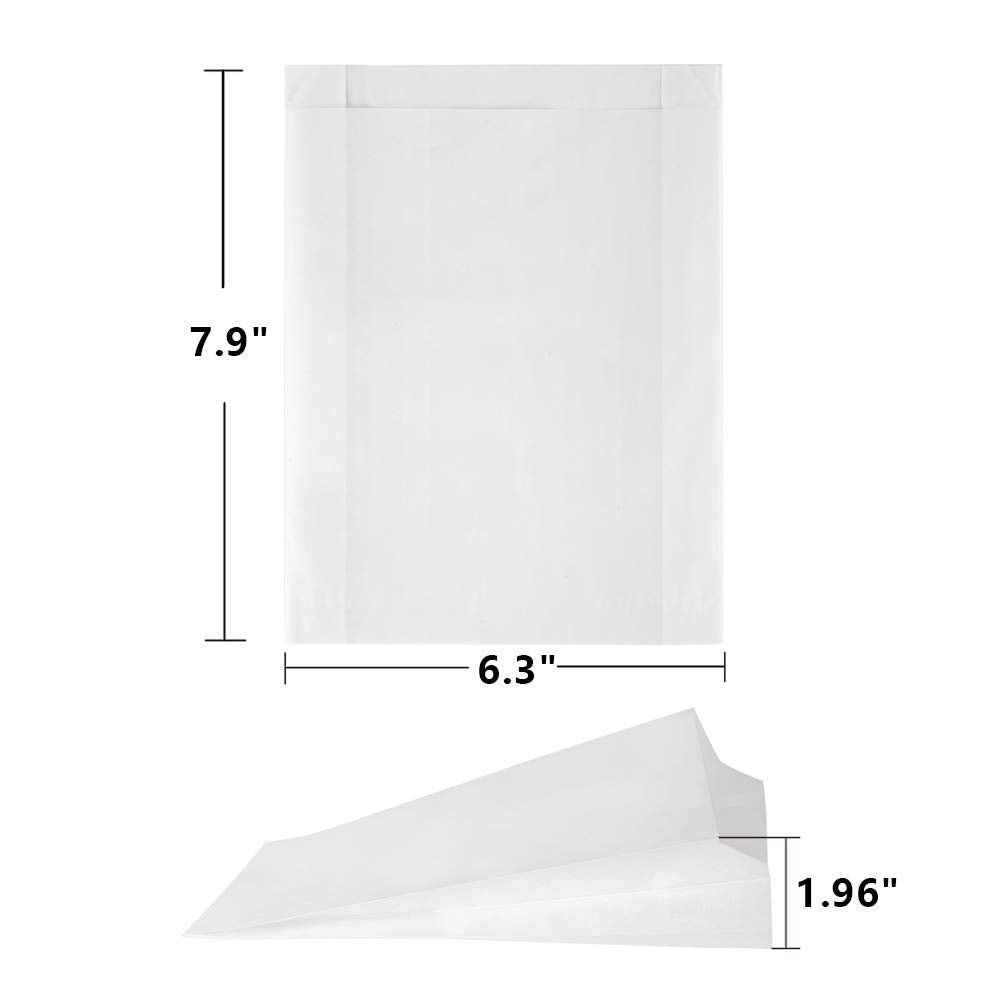 BagDream Paper Sandwich Bags 7.9x6.3x1.96 Inches 200ct Sealable with Thank You Stickers