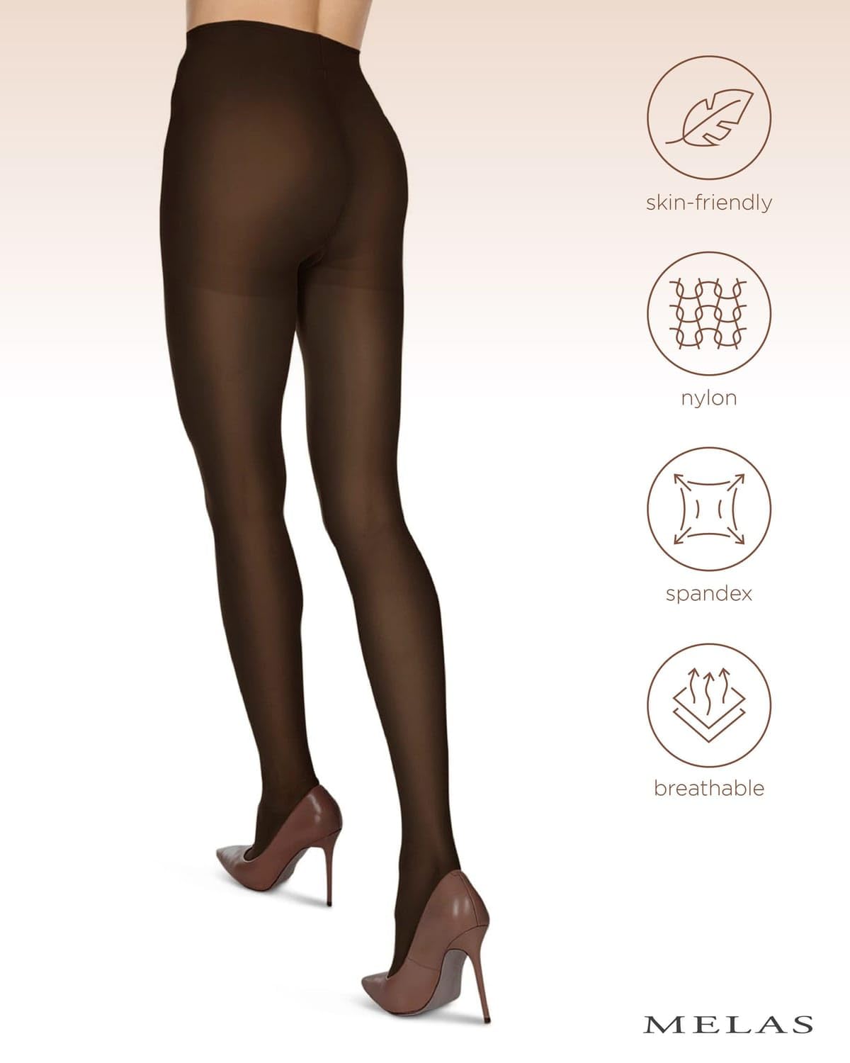 Melas 6 Pack of Microfiber Control Top Tights, Comfortable Velvet Soft Opaque Tights, 60 Denier - Sizes XS to Q2