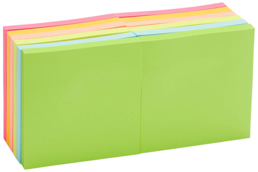 Amazon Basics Square Sticky Notes, Office Supplies for Desk, 3-x-3-inch, 24-Pack, Assorted Colors