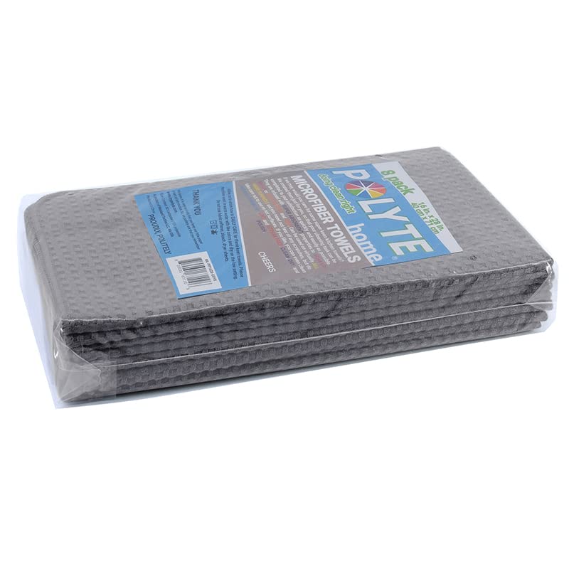 Ultra Premium Microfiber Kitchen Dish Hand Towel Waffle Weave, 8 Pack