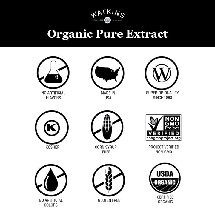 Watkins Organic Pure Vanilla Bean Paste, Non-GMO, Kosher, 2 oz. Bottle, 1-Pack