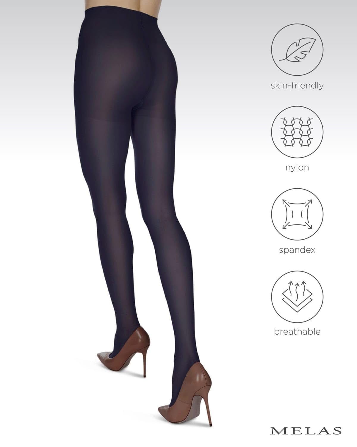 Melas 6 Pack of Microfiber Control Top Tights, Comfortable Velvet Soft Opaque Tights, 60 Denier - Sizes XS to Q2