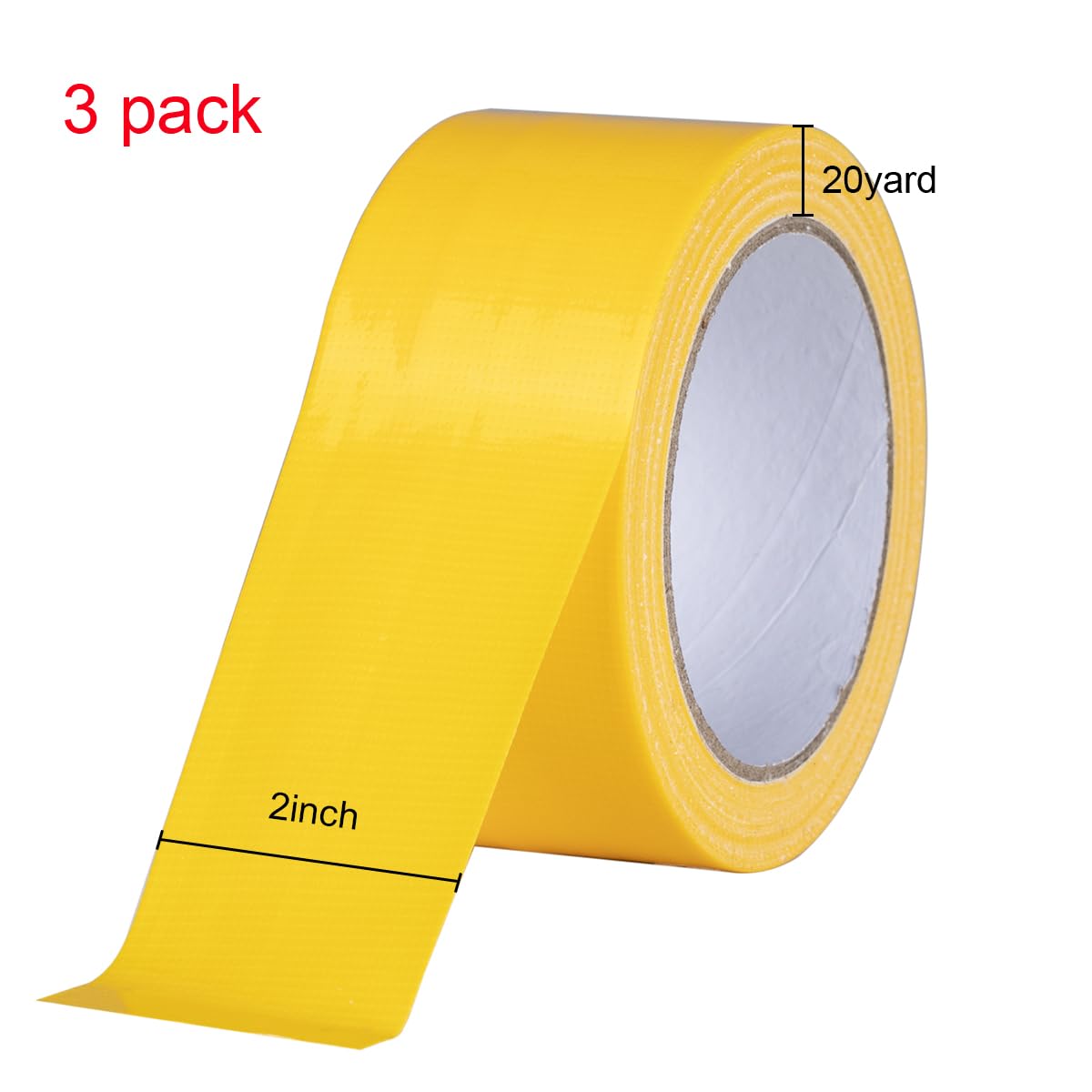 3 Pack Duct Tape Heavy Duty Waterproof, Tear by Hand, 60 Yards x 2 Inch Total
