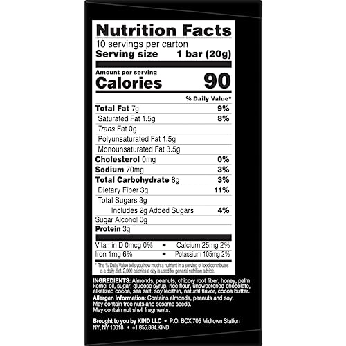 KIND Minis, Dark Chocolate Nuts & Sea Salt, Healthy Snacks, Gluten Free, 10 Count, Pareve
