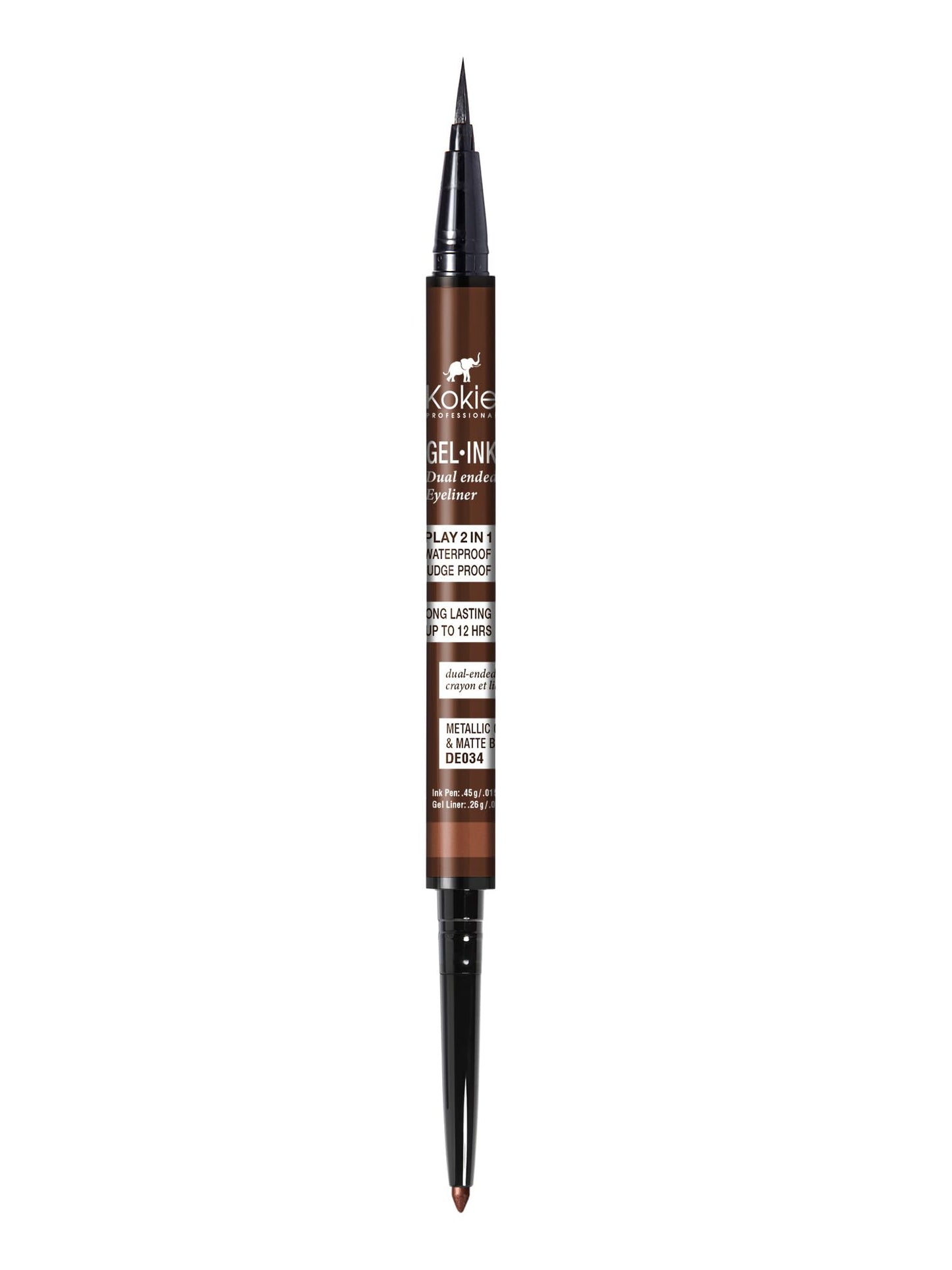 Kokie Gel Ink Dual Ended Eyeliner (Matte Black)