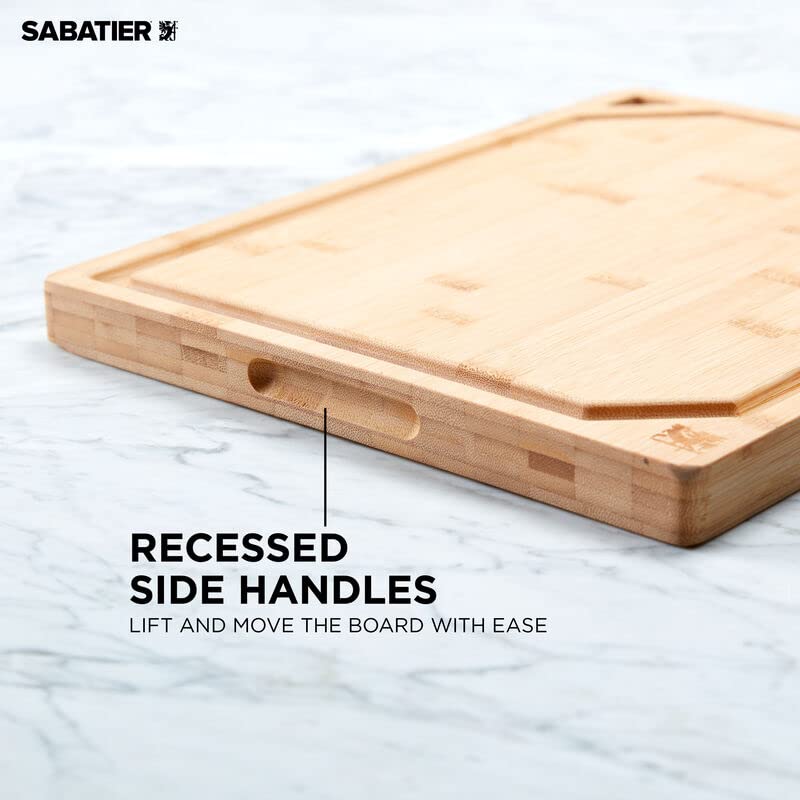 Sabatier Large Cutting Board with Perimeter Juice Trench and Recessed Handles, Reversible