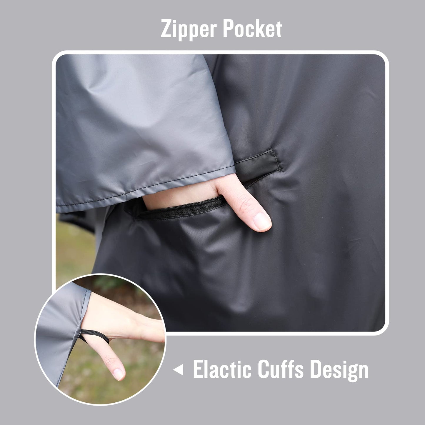Unisex Rain Poncho Raincoat Hooded for Adults Women with Pockets
