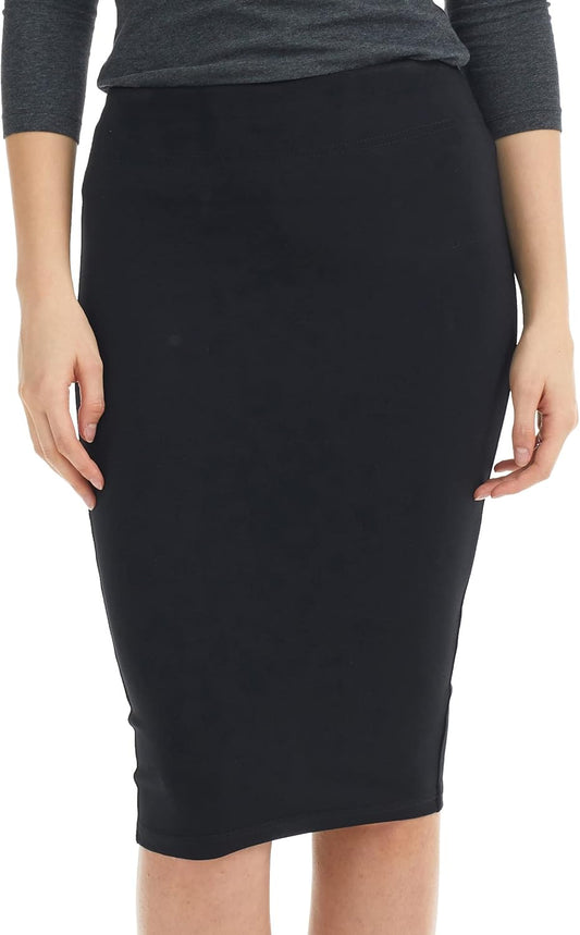 ESTEEZ Women's Pull-On Stretch Ponte Office Pencil Skirt 'Houston'