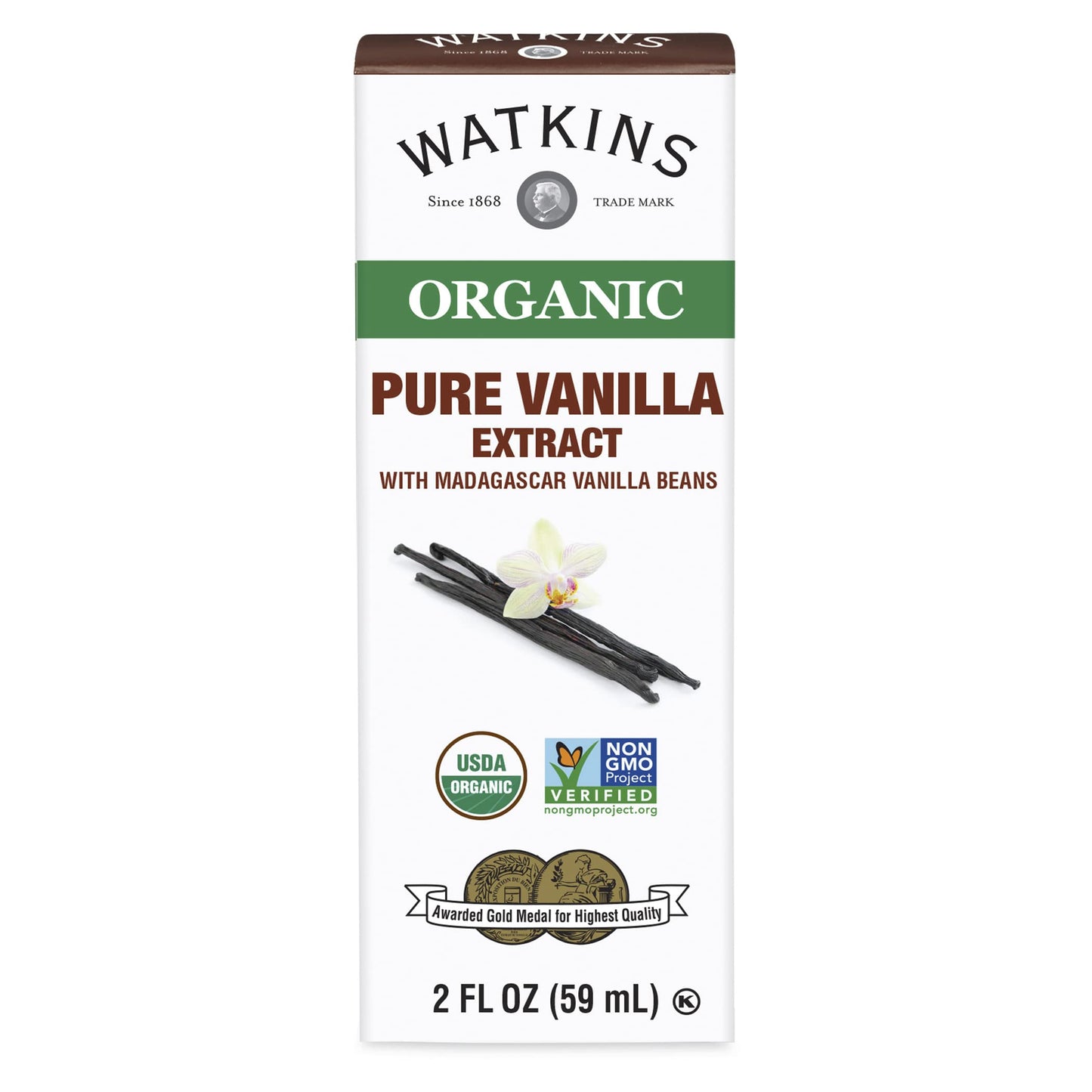 Watkins Organic Pure Vanilla Bean Paste, Non-GMO, Kosher, 2 oz. Bottle, 1-Pack