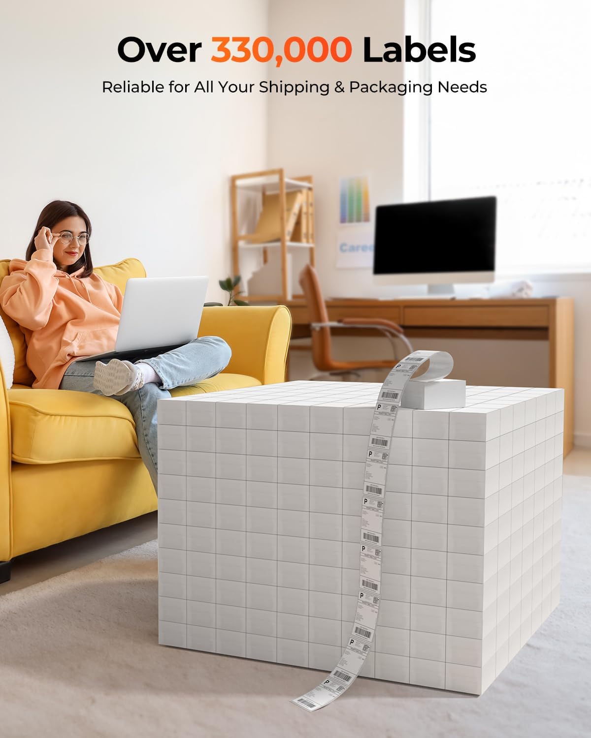 MUNBYN Bluetooth Thermal Label Printer, 130B Wireless 4x6 Shipping Label Printer for Shipping