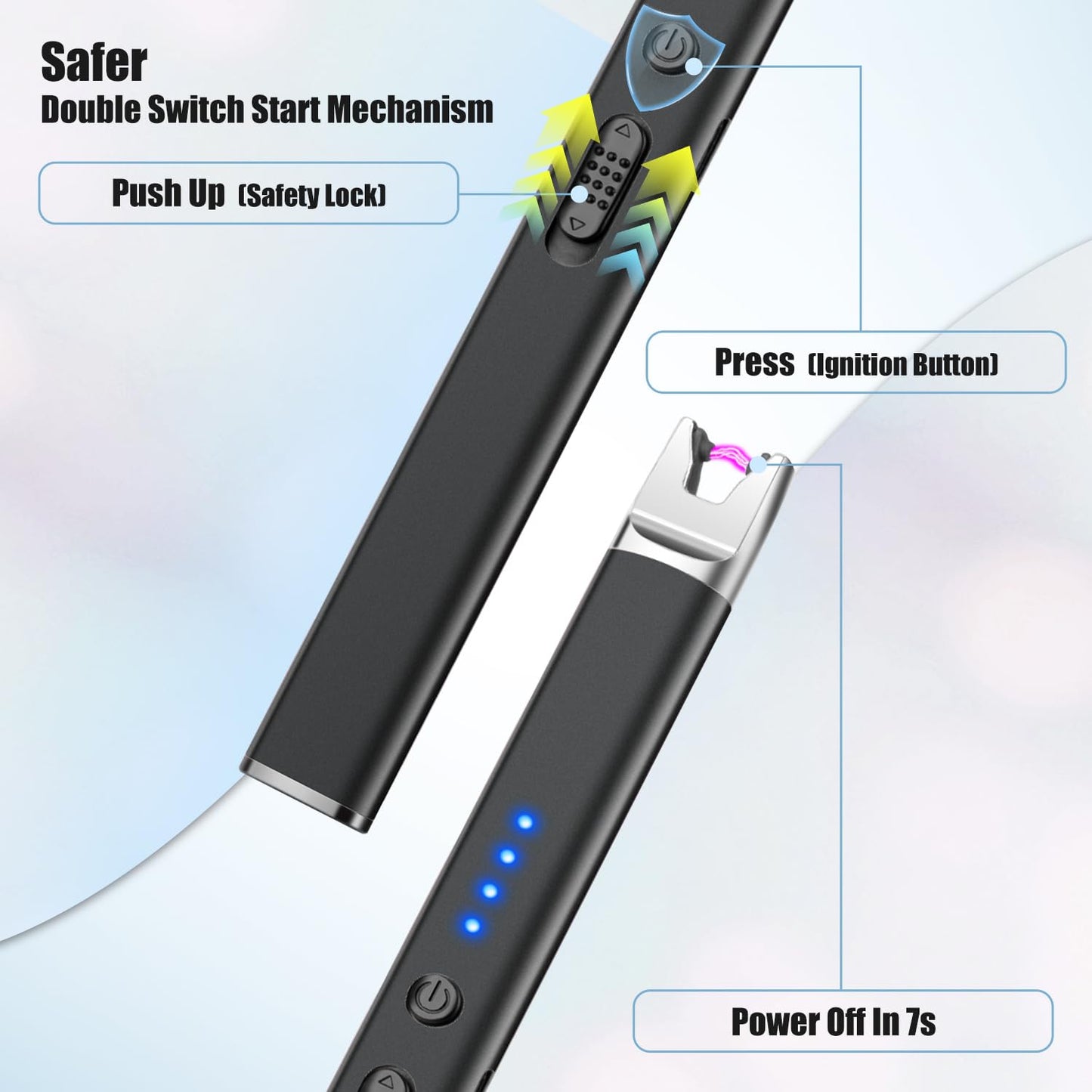 3 Pack Candle Lighter Electric USB Rechargeable Lighter with Safety Lock