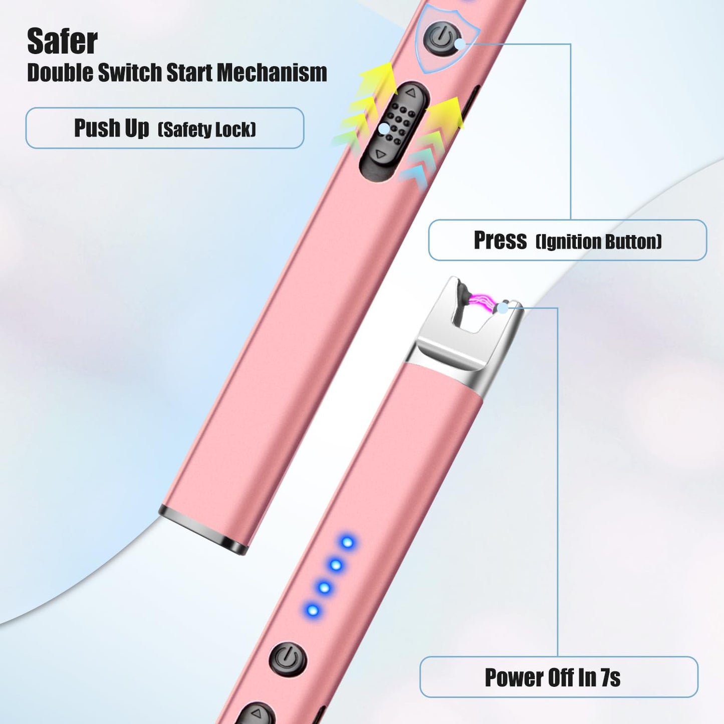3 Pack Candle Lighter Electric USB Rechargeable Lighter with Safety Lock