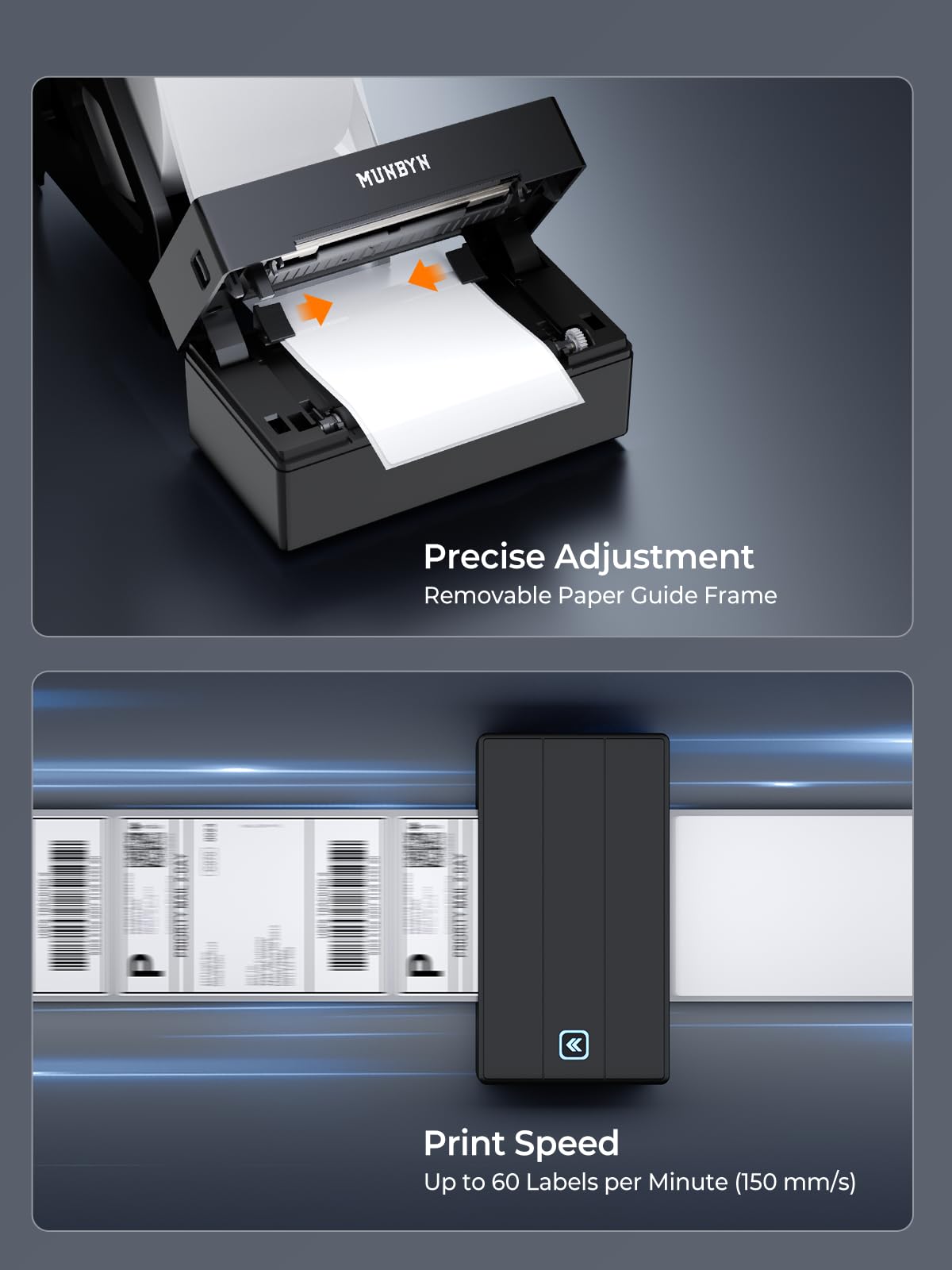 MUNBYN Bluetooth Thermal Label Printer, 130B Wireless 4x6 Shipping Label Printer for Shipping