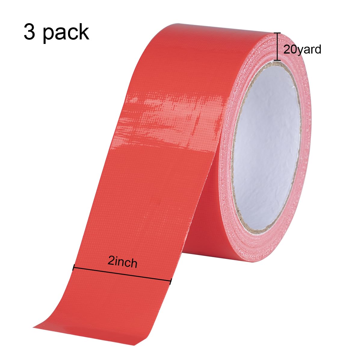 3 Pack Duct Tape Heavy Duty Waterproof, Tear by Hand, 60 Yards x 2 Inch Total