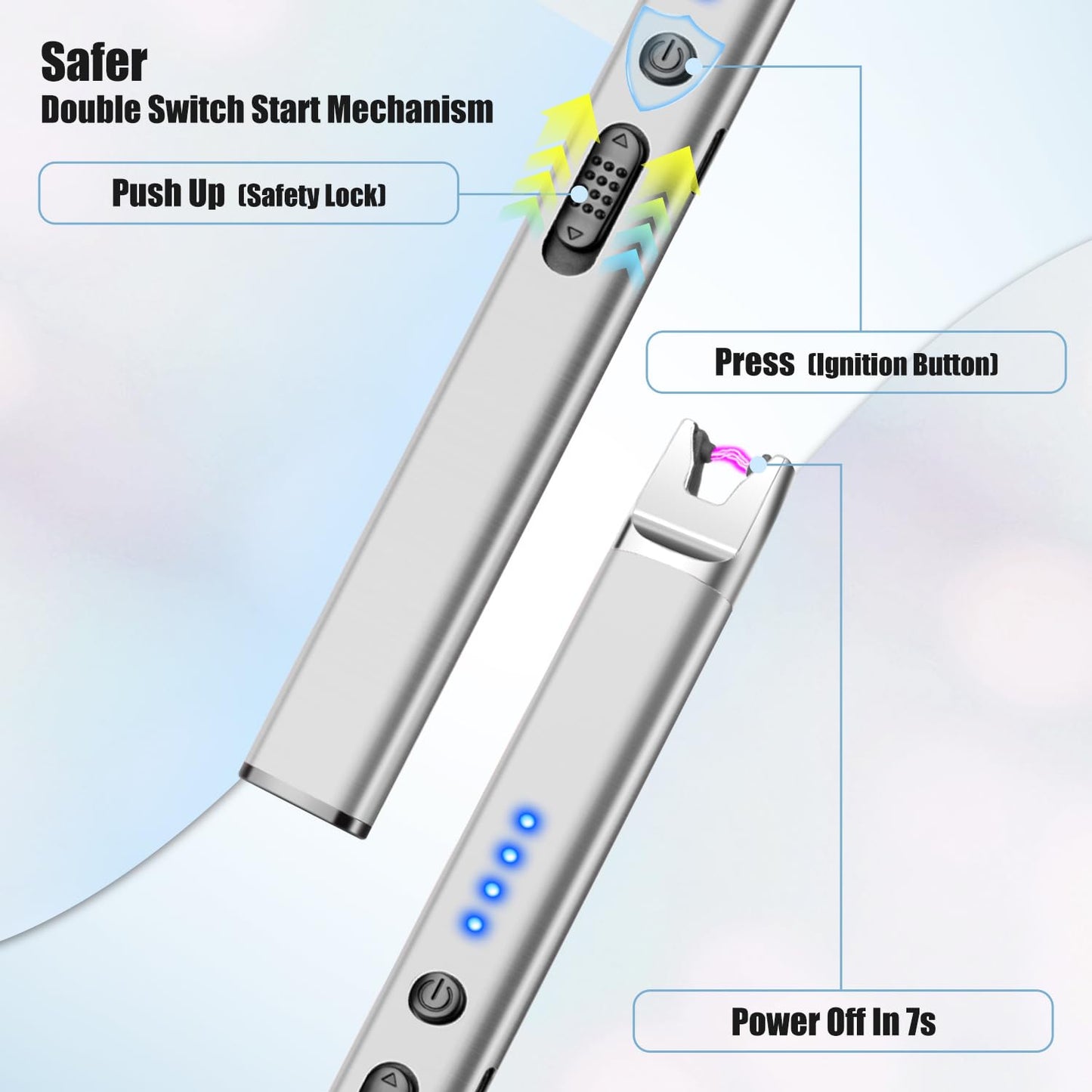 3 Pack Candle Lighter Electric USB Rechargeable Lighter with Safety Lock