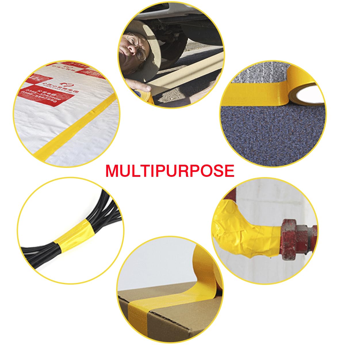 3 Pack Duct Tape Heavy Duty Waterproof, Tear by Hand, 60 Yards x 2 Inch Total