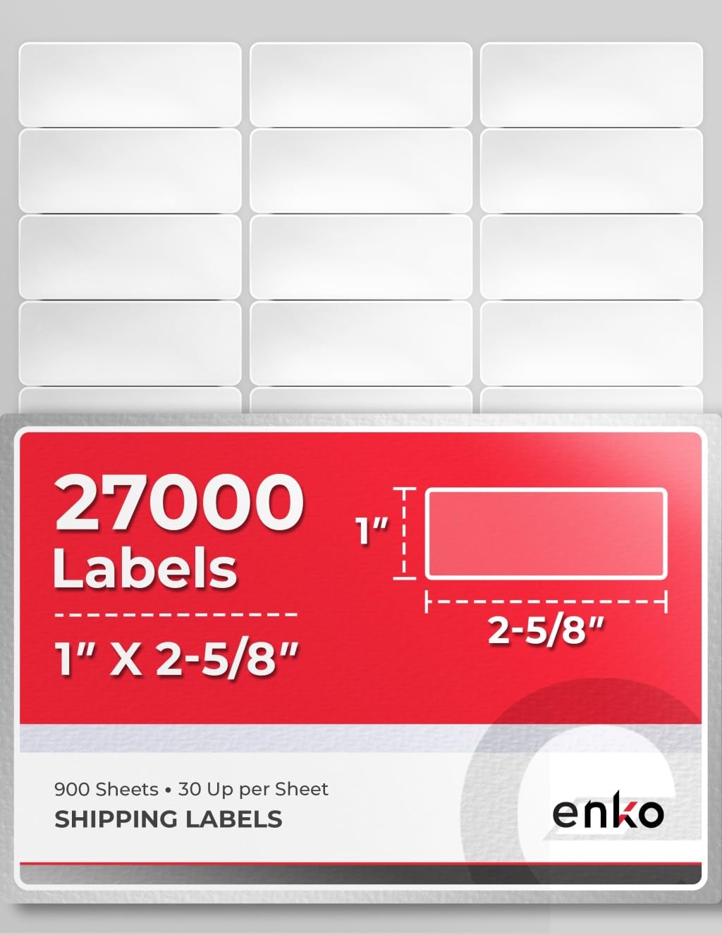1 x 2-5/8 Inch 30 Up Return Mailing Address Labels White Printable FBA Labels (100 Sheets, 3000 Labels)