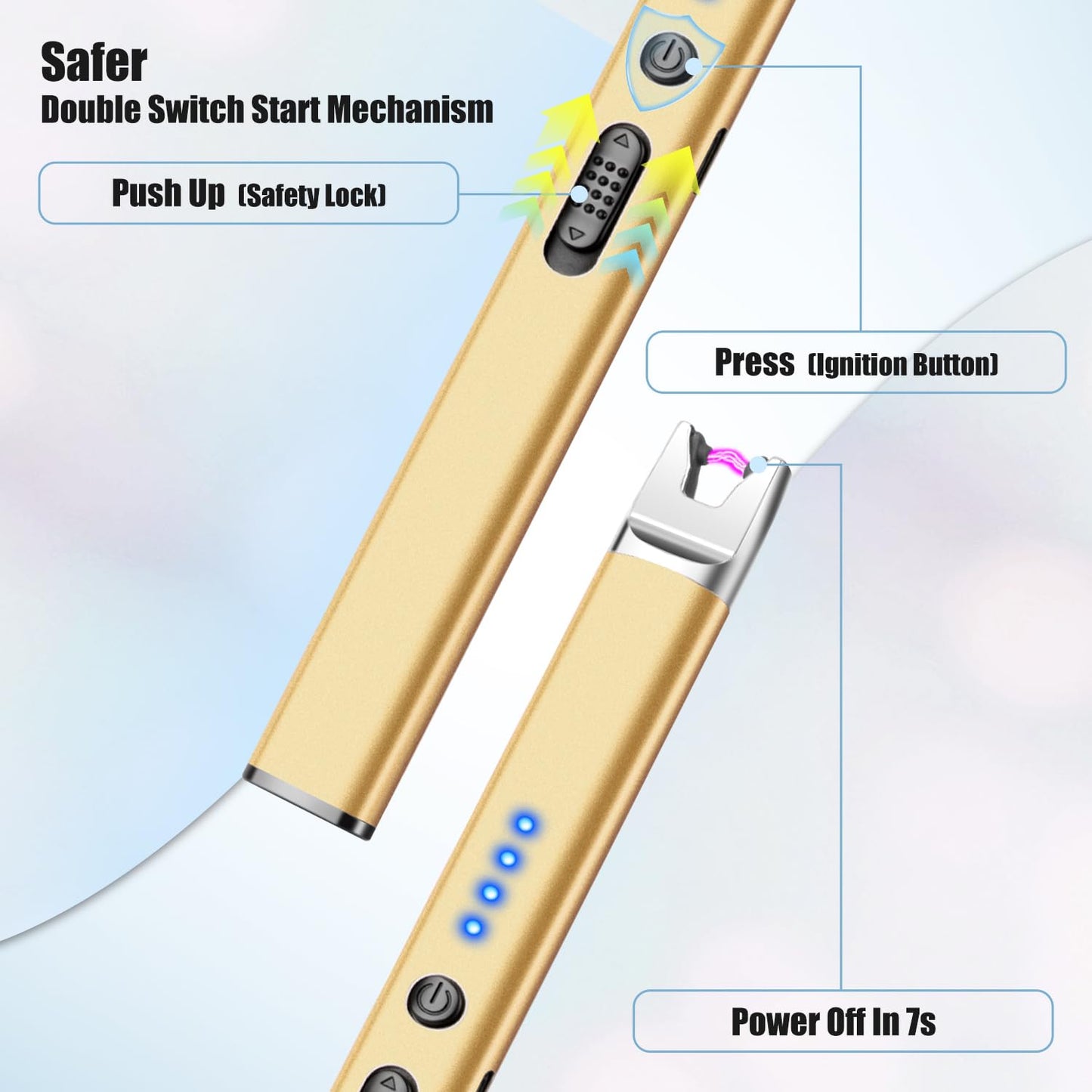 3 Pack Candle Lighter Electric USB Rechargeable Lighter with Safety Lock