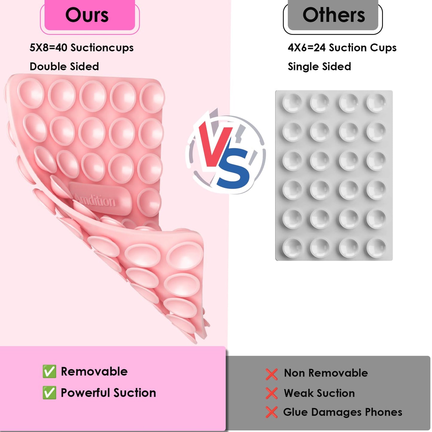 Silicone Suction Cup Phone Case Mount Double Sided