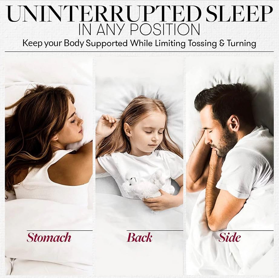 Beckham Hotel Collection Bed Pillows King Size Set of 2 - Down Pillows for Back, Stomach or Side Sleepers