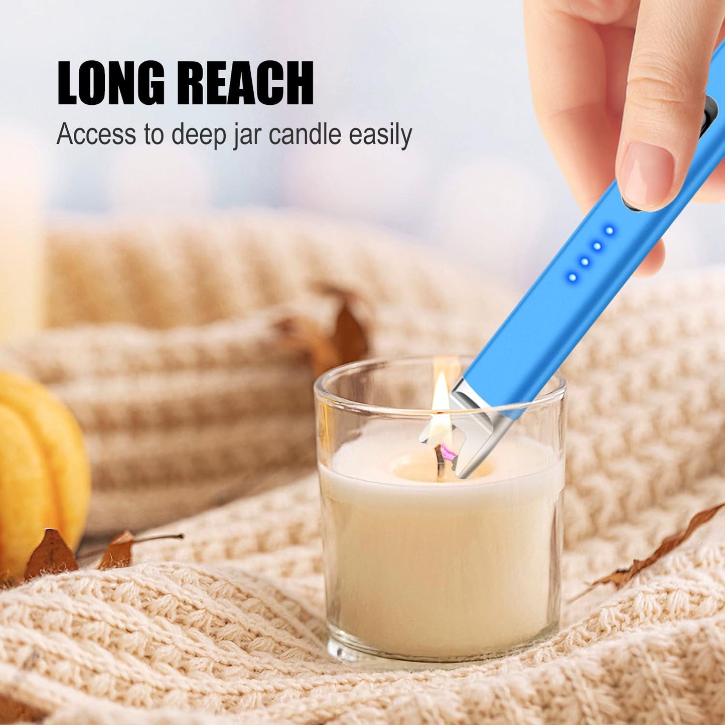 3 Pack Candle Lighter Electric USB Rechargeable Lighter with Safety Lock