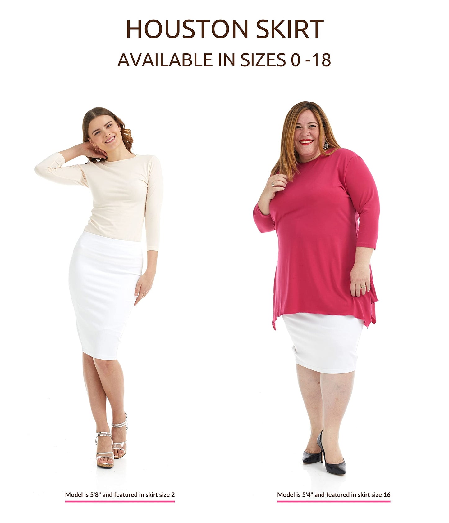 ESTEEZ Women's Pull-On Stretch Ponte Office Pencil Skirt 'Houston'