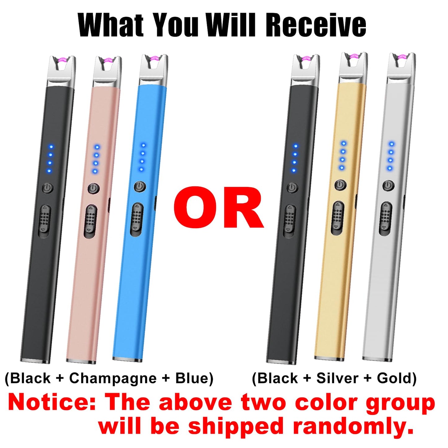 3 Pack Candle Lighter Electric USB Rechargeable Lighter with Safety Lock