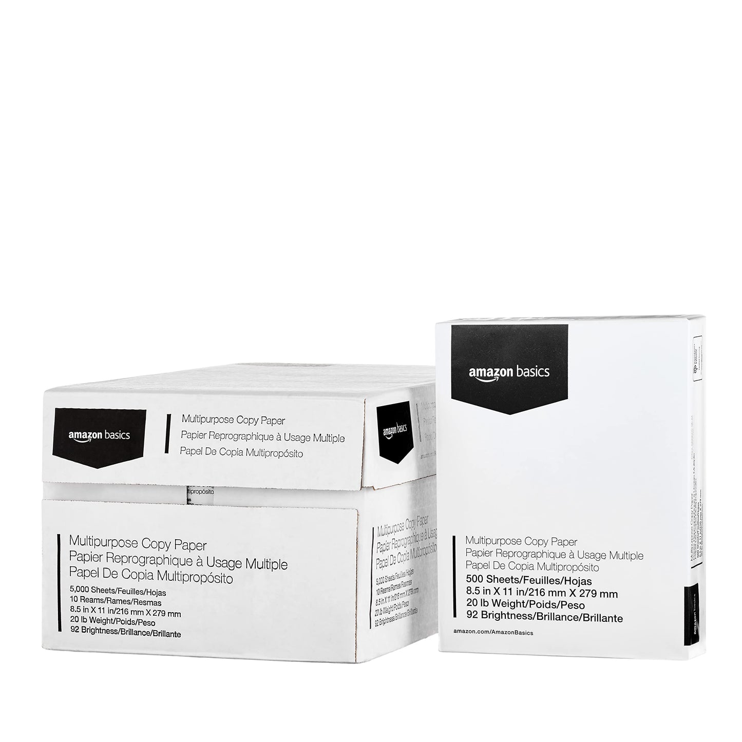 Multipurpose Copy Printer Paper, 20 lb, 8.5 x 11 Inches, 3 Reams (1,500 Sheets), 92 Bright, White