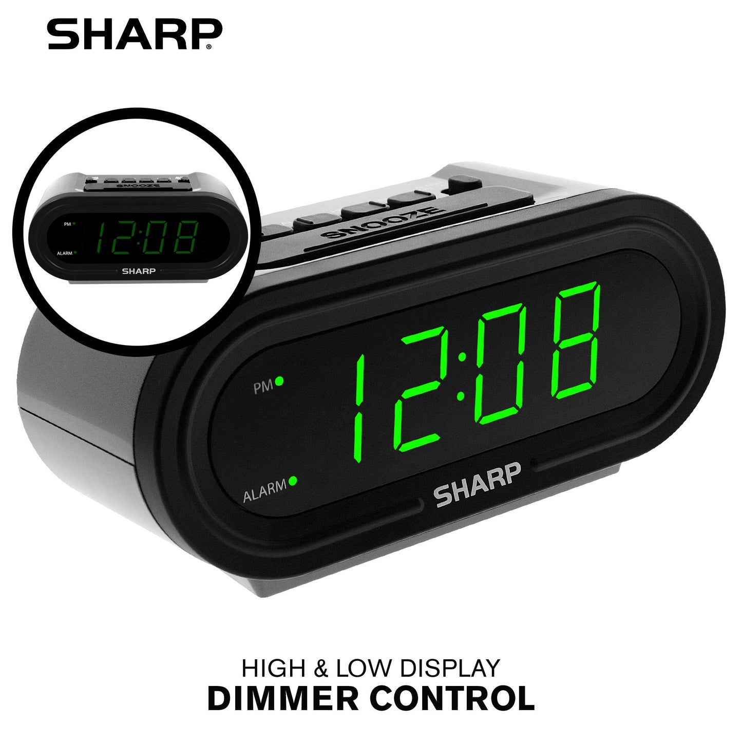 Sharp Digital Alarm Clock, Never Needs Setting