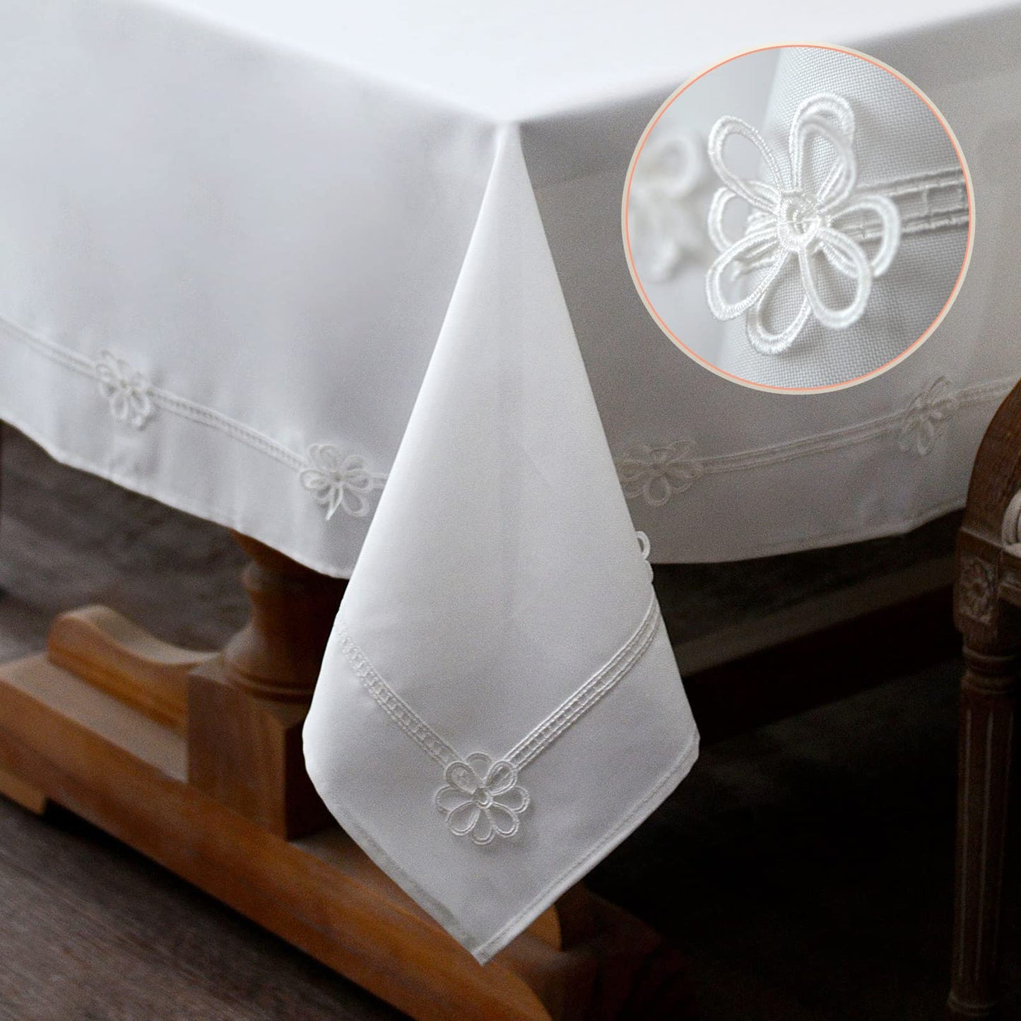 Lace Table Cloths Rectangle Fall Antique Flower Decor Macrame