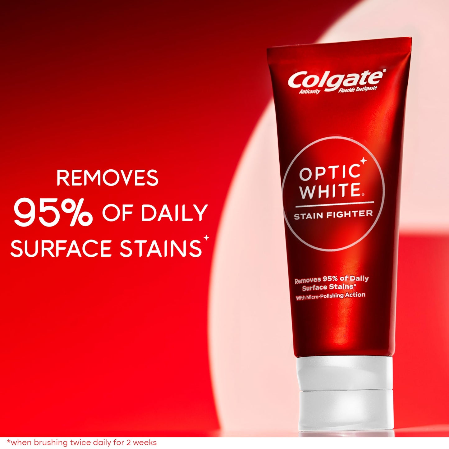 Colgate Optic White Stain Fighter Teeth Whitening Toothpaste 4 Pack, 4.2 oz