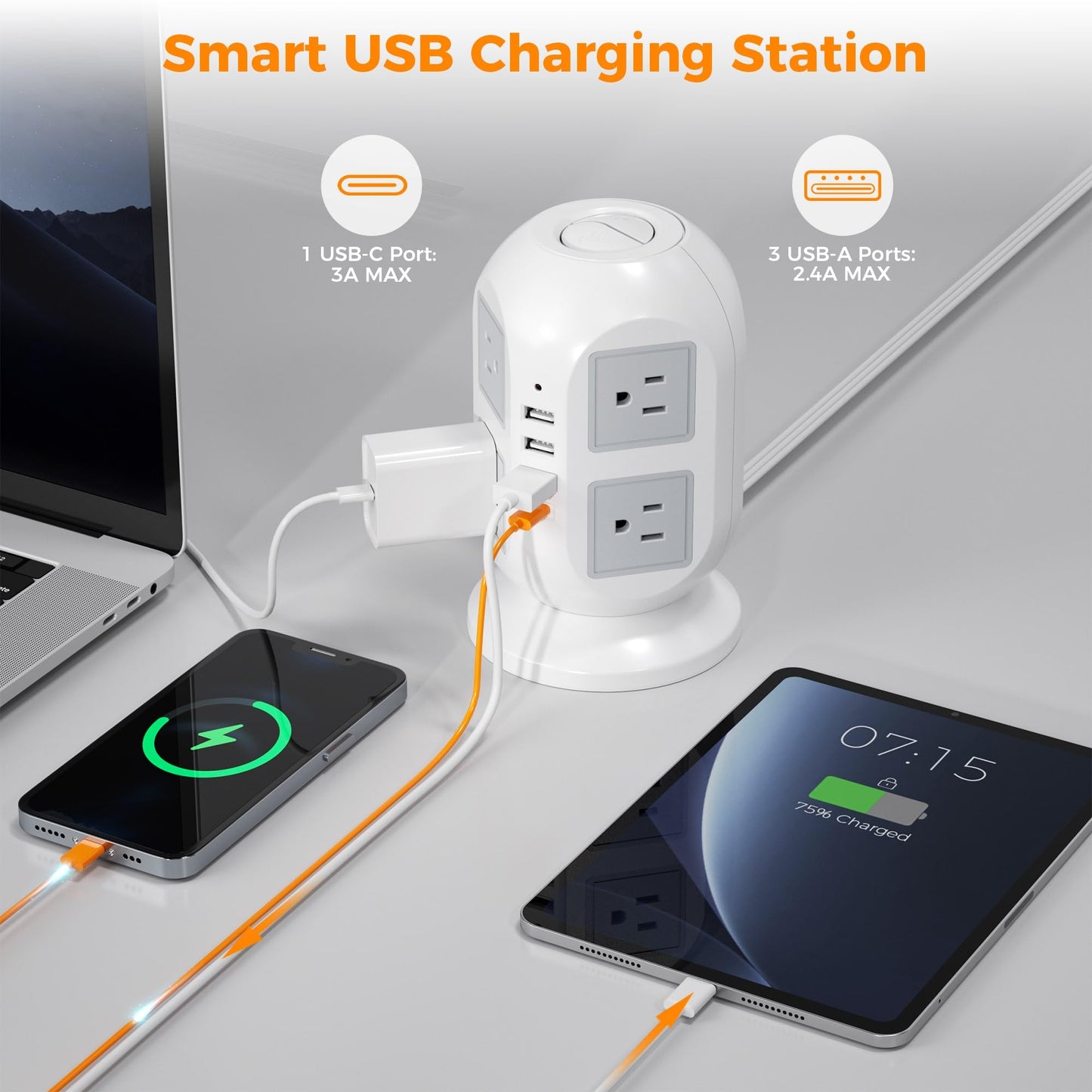Tower Surge Protector Power Strip 10 ft