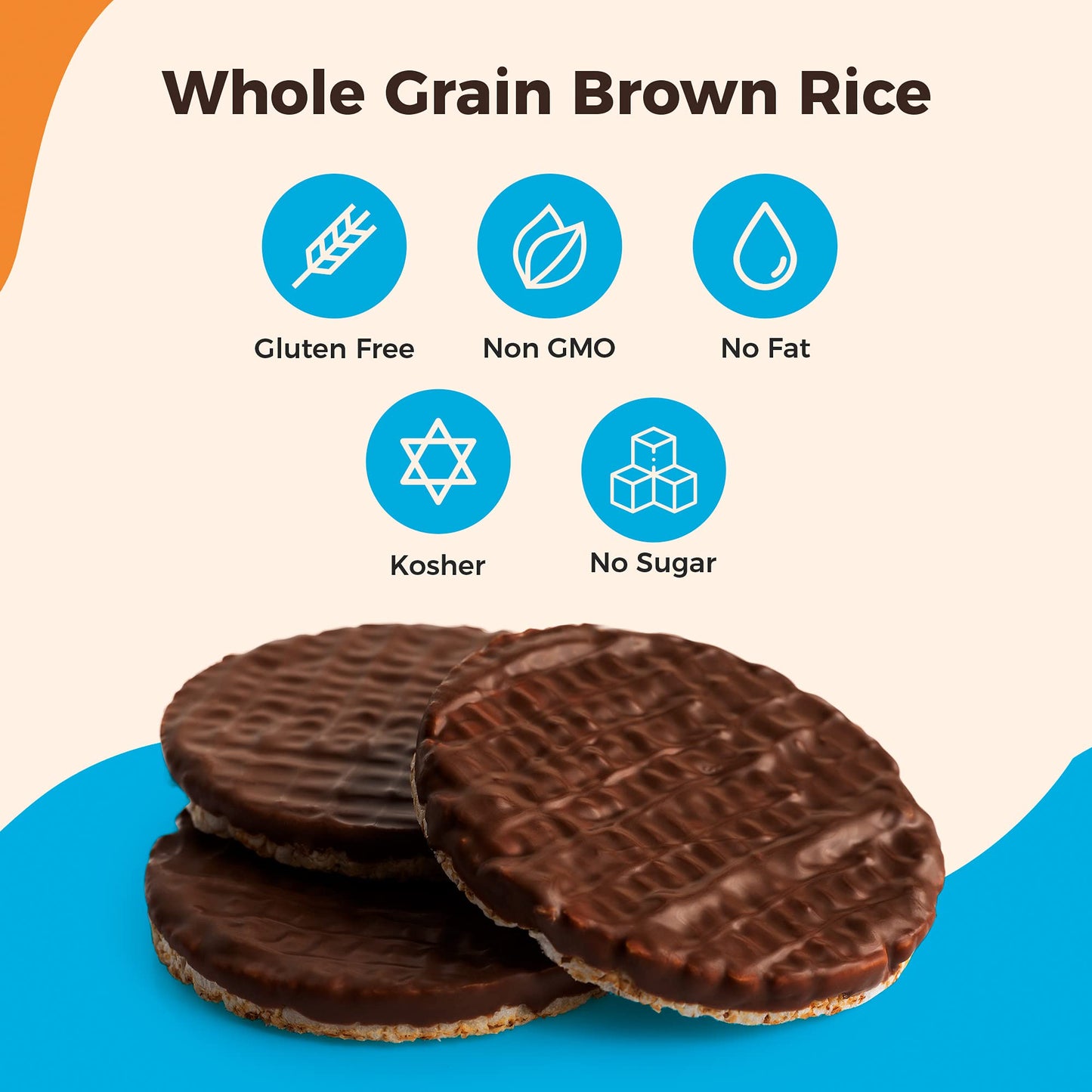 LIEBERS Dark Chocolate Rice Cakes, Snack Pack, Kosher Dairy Free, Total Of 24