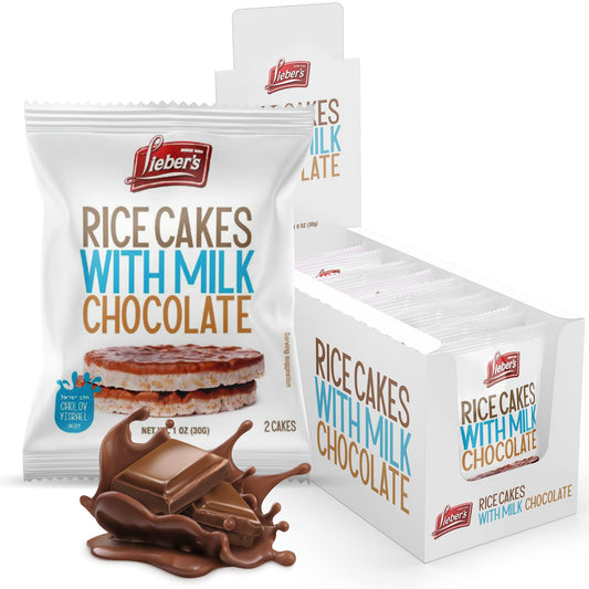 LIEBERS Dark Chocolate Rice Cakes, Snack Pack, Kosher Dairy Free, Total Of 24