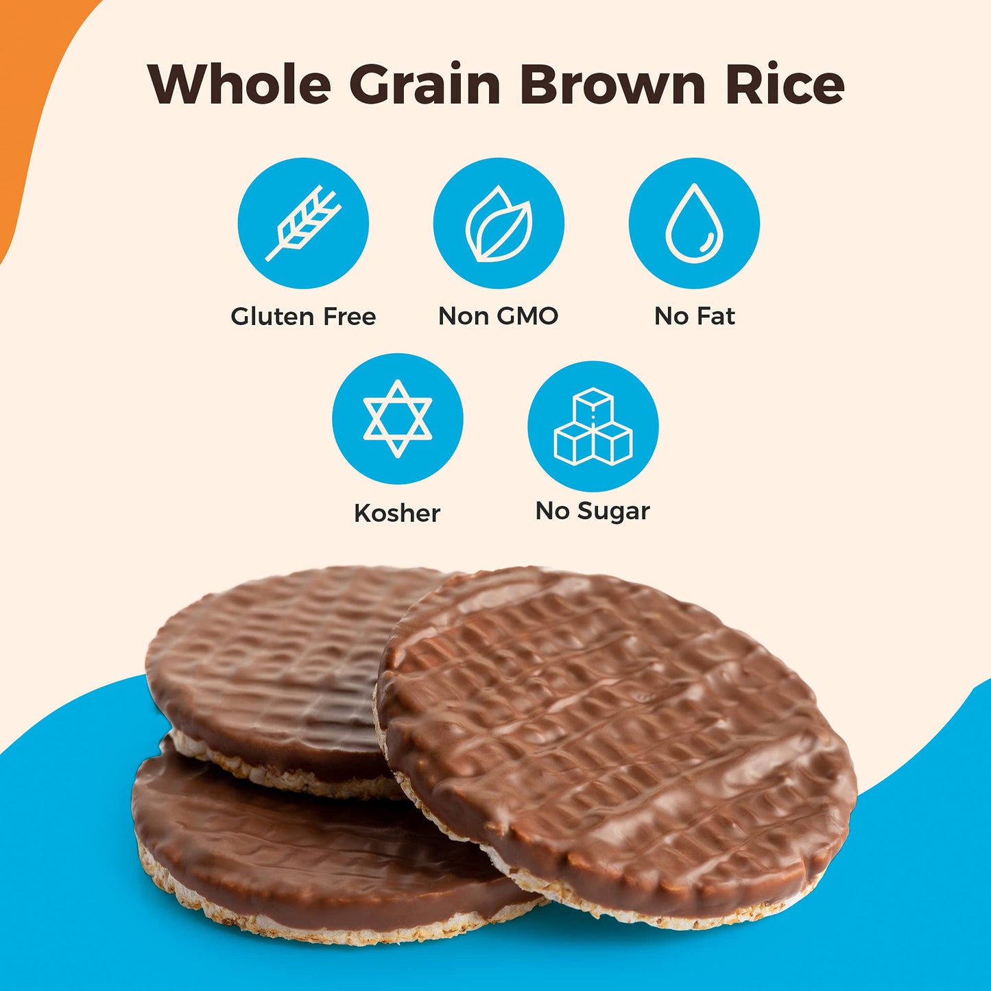 LIEBERS Dark Chocolate Rice Cakes, Snack Pack, Kosher Dairy Free, Total Of 24
