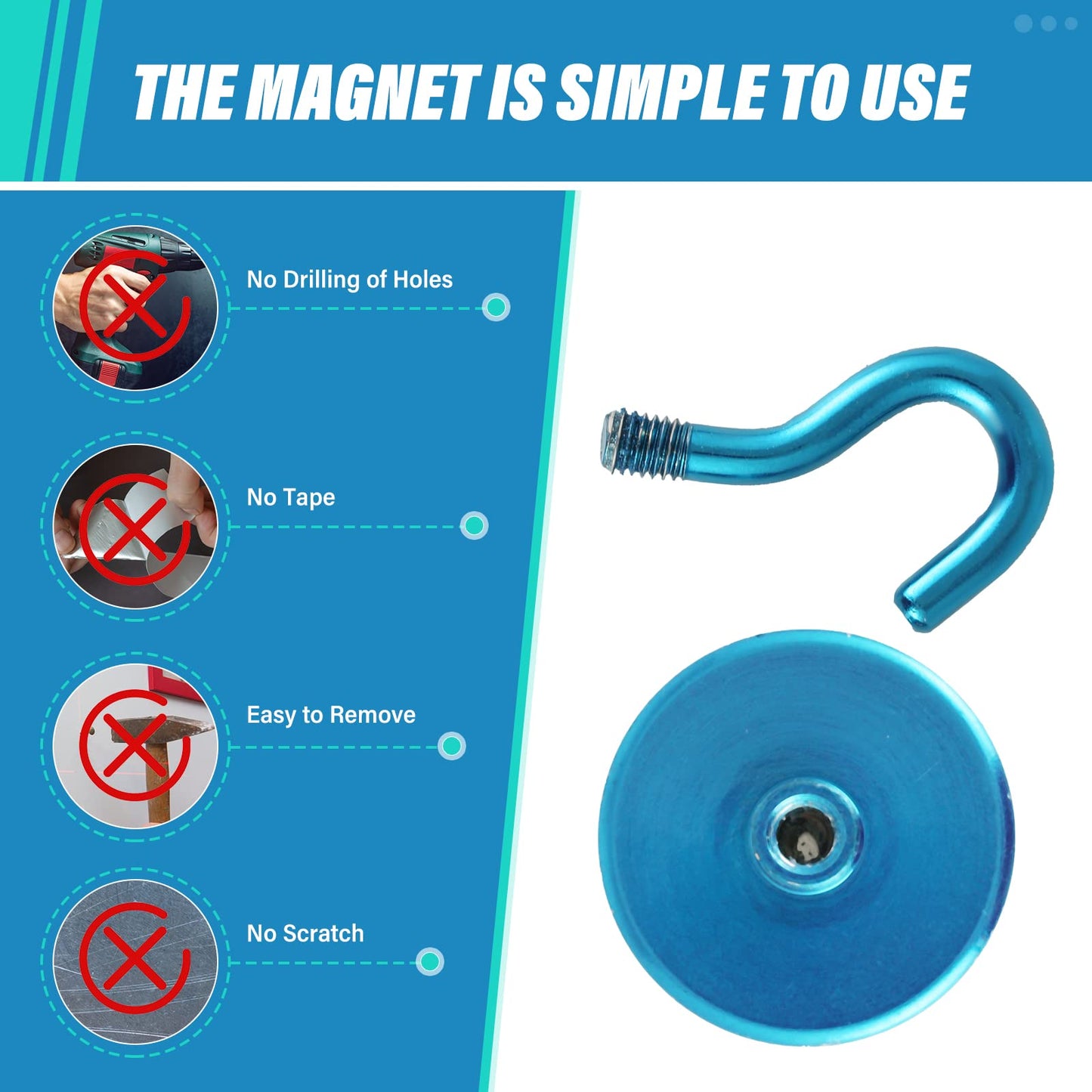 Magnetic Hooks, Cruise Ship Essentials, 30lb+ Heavy Duty Magnetic Hooks for Cruise Cabins