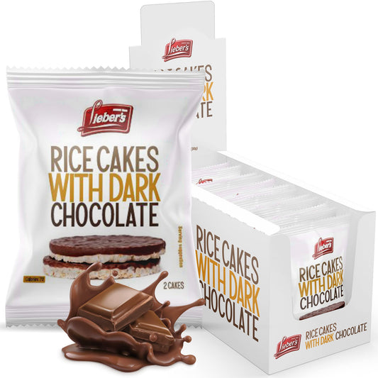 LIEBERS Dark Chocolate Rice Cakes, Snack Pack, Kosher Dairy Free, Total Of 24