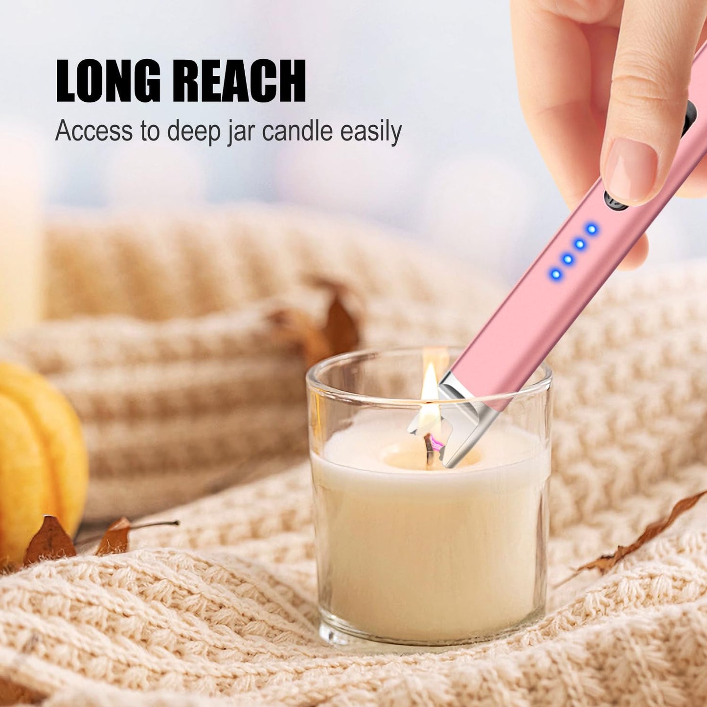 3 Pack Candle Lighter Electric USB Rechargeable Lighter with Safety Lock