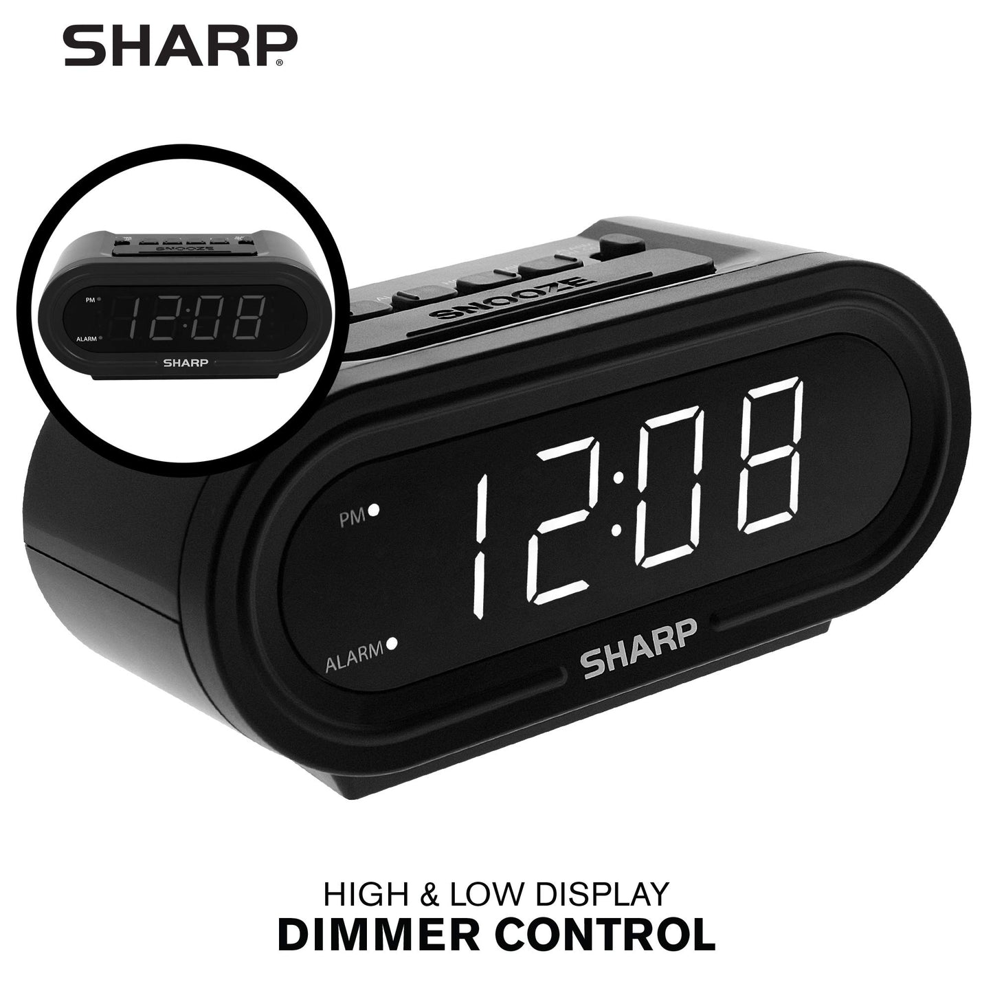 Sharp Digital Alarm Clock, Never Needs Setting