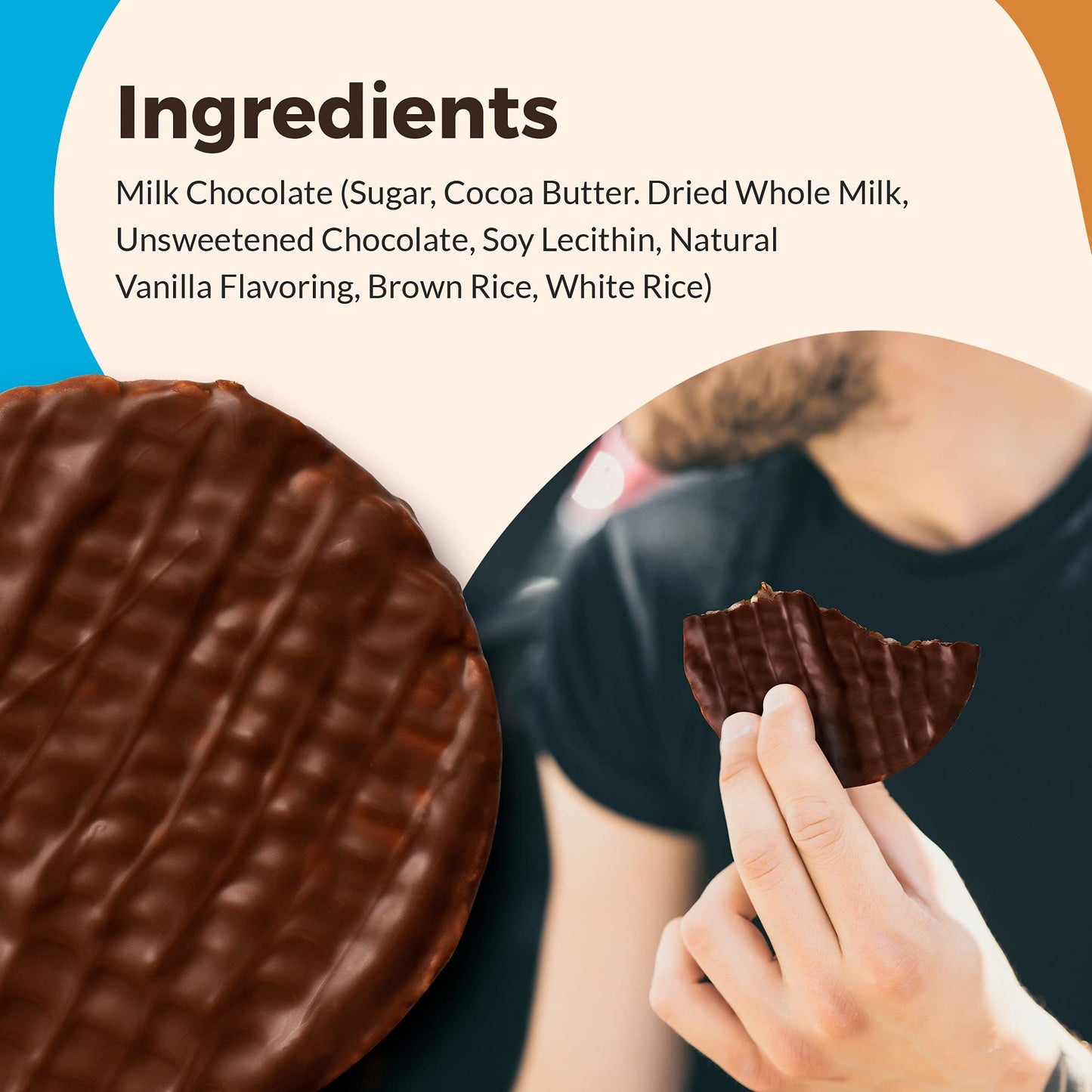 LIEBERS Dark Chocolate Rice Cakes, Snack Pack, Kosher Dairy Free, Total Of 24