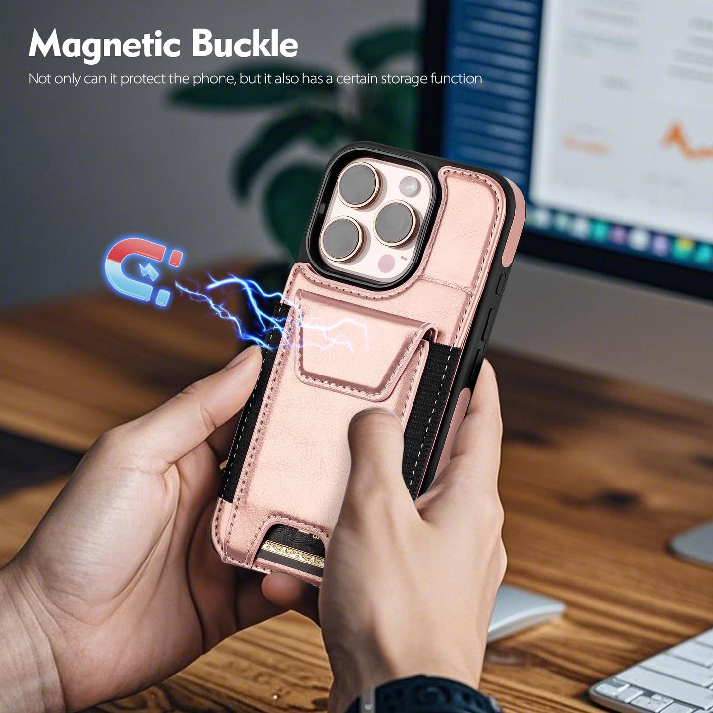 Compatible with iPhone 16 Pro Max Wallet Case with Card Holder