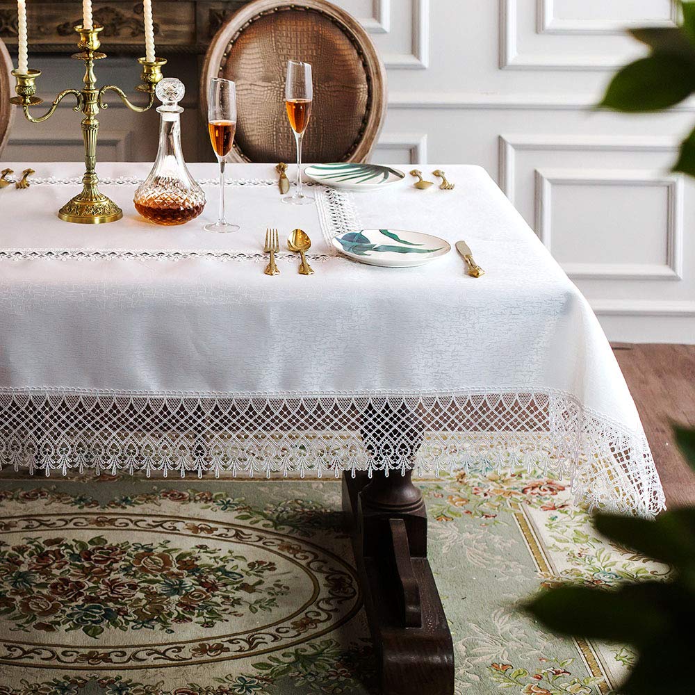 Lace Table Cloths Rectangle Fall Antique Flower Decor Macrame