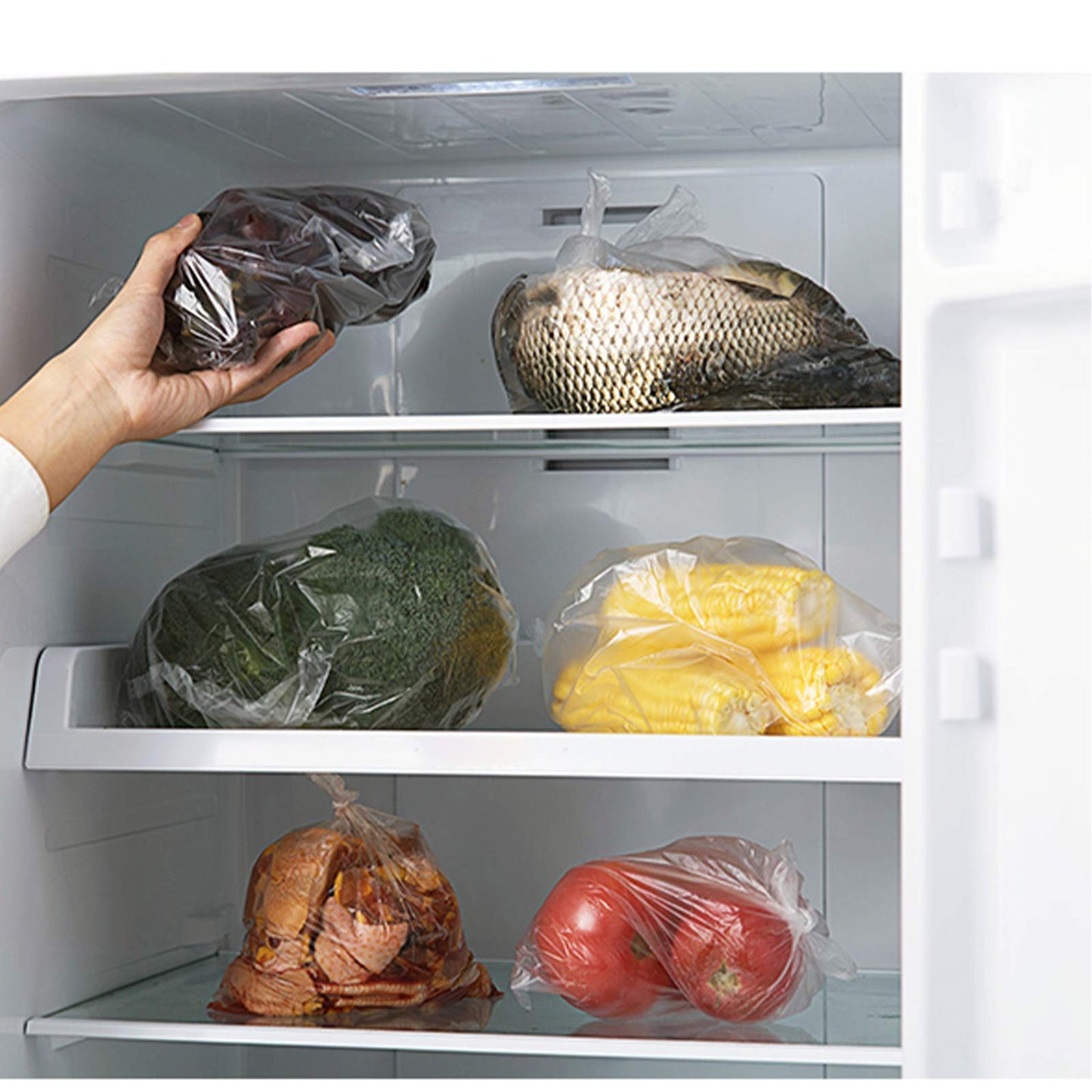9527 Product 12" x 20" Clear Plastic Produce Bag Food Storage bag on a Roll,350 bags one Roll