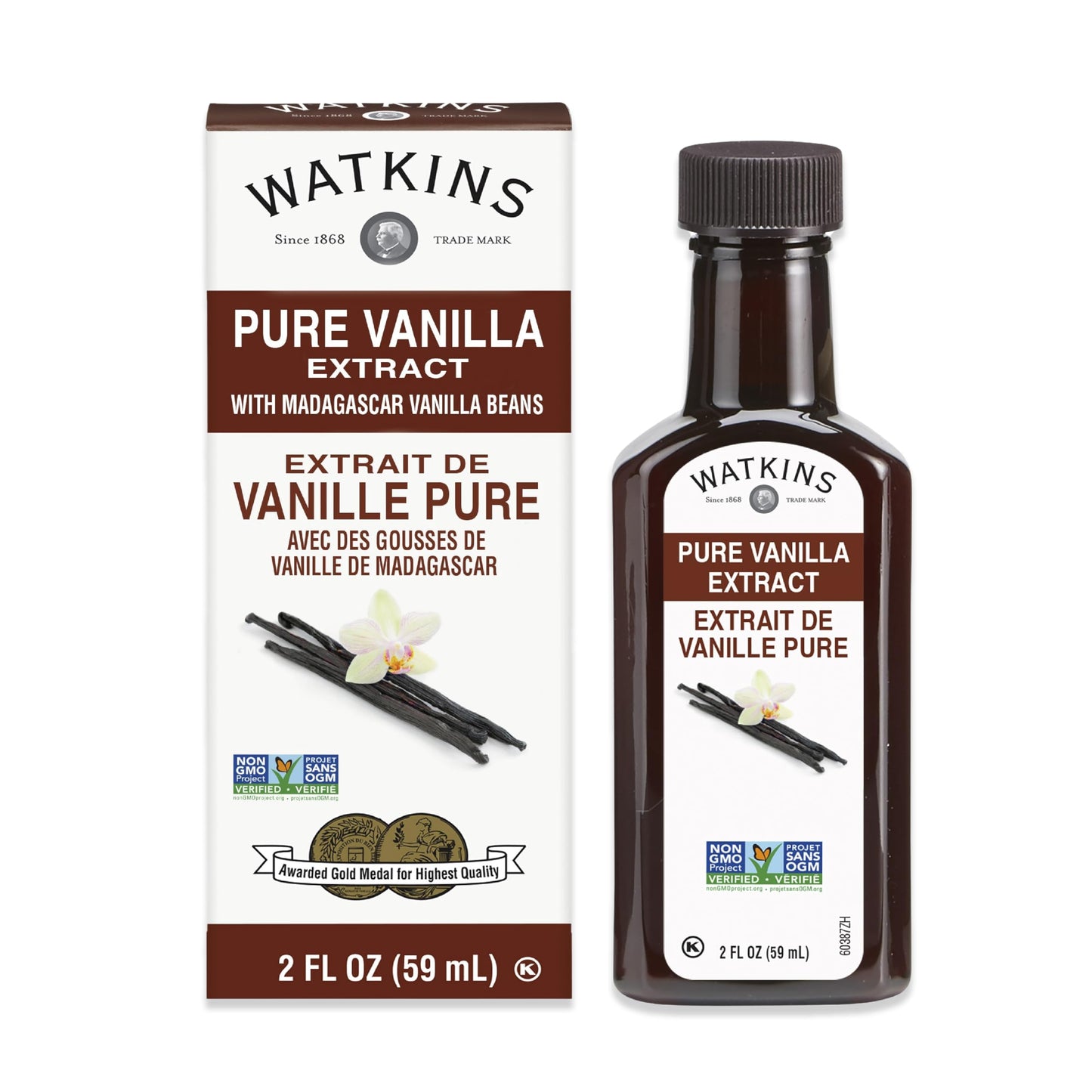 Watkins Organic Pure Vanilla Bean Paste, Non-GMO, Kosher, 2 oz. Bottle, 1-Pack