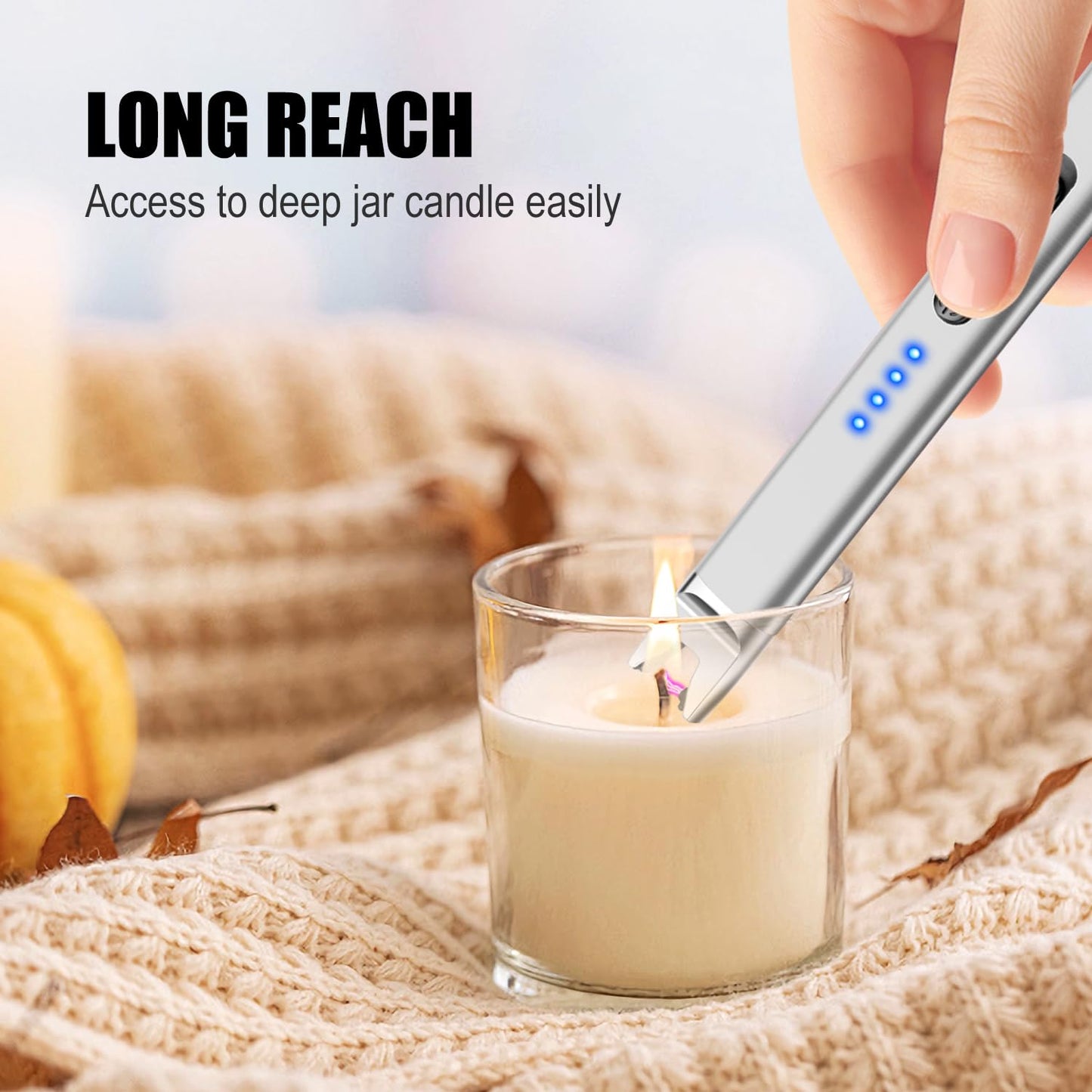 3 Pack Candle Lighter Electric USB Rechargeable Lighter with Safety Lock