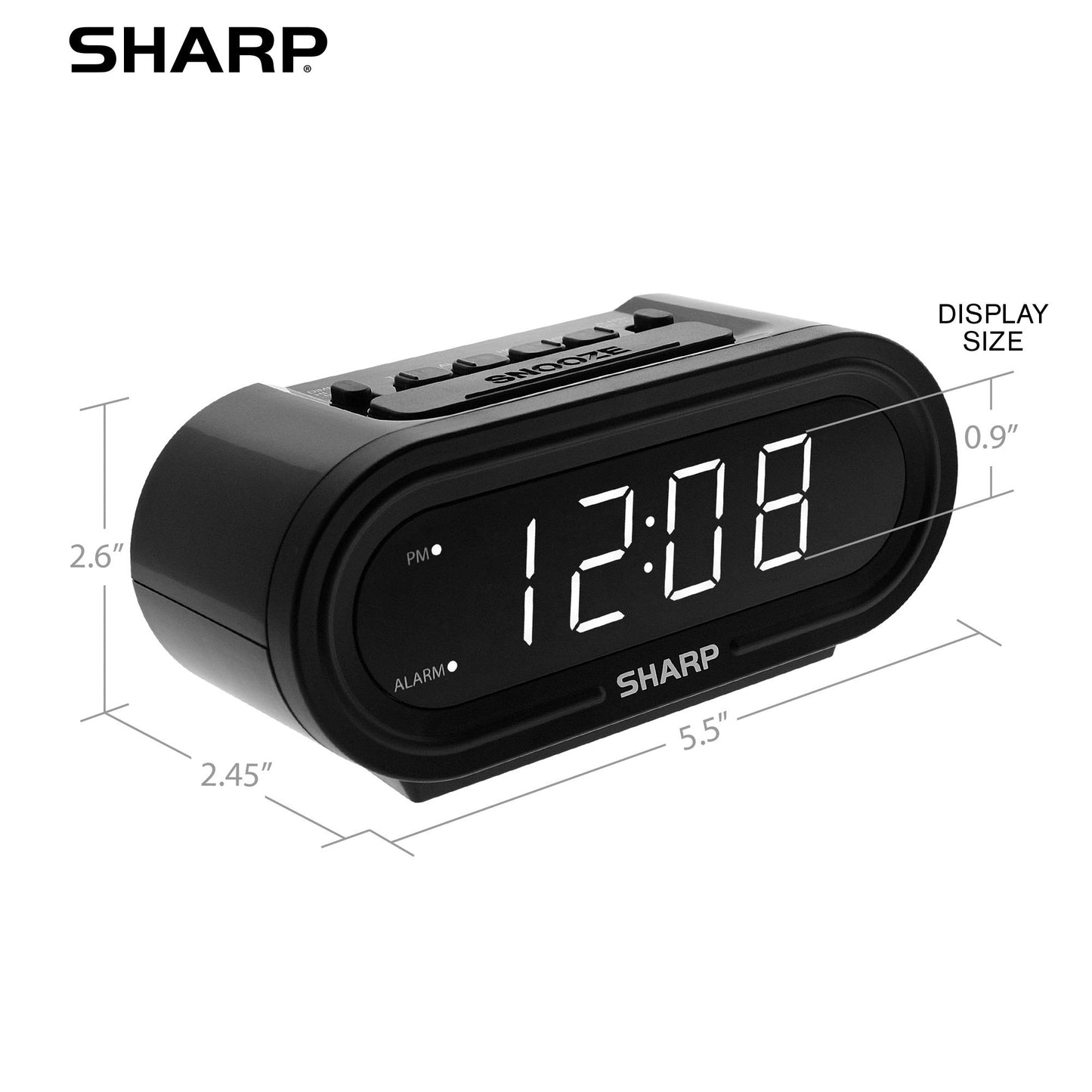 Sharp Digital Alarm Clock, Never Needs Setting
