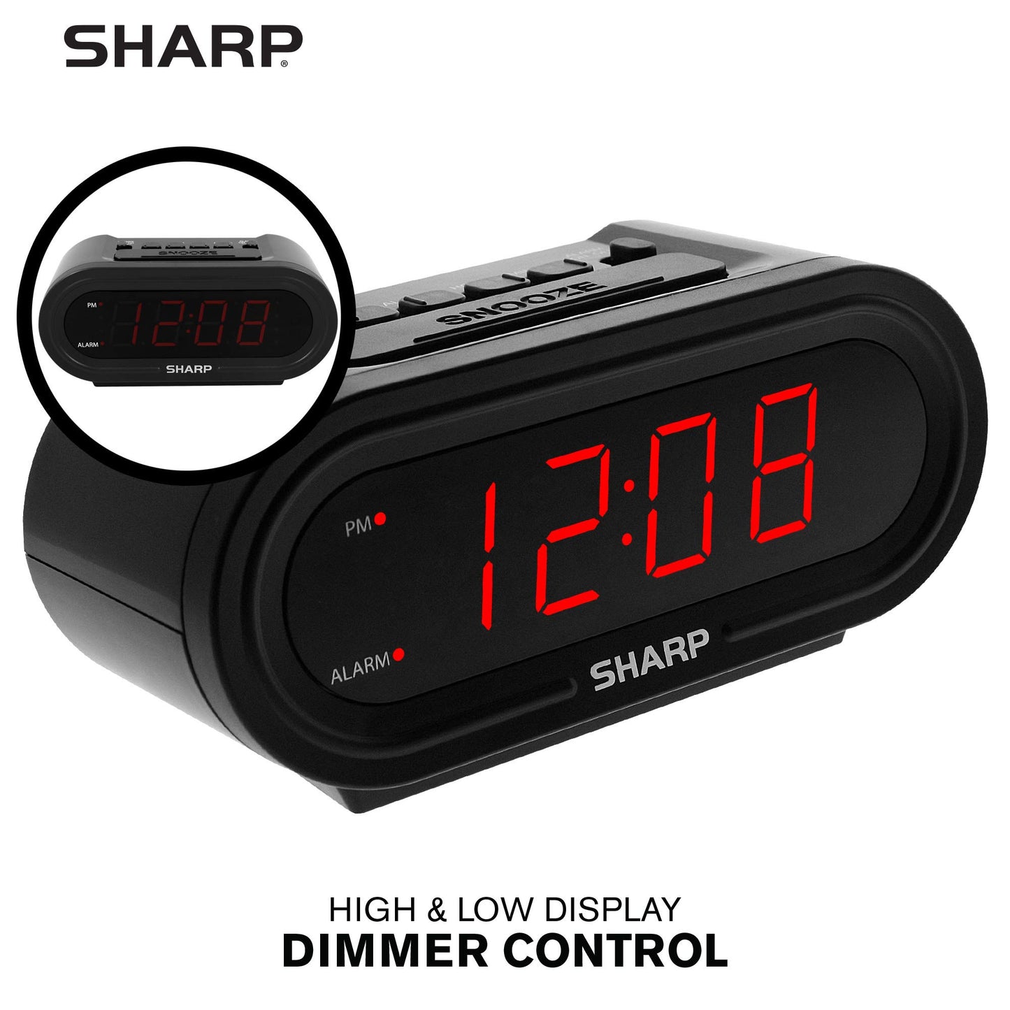 Sharp Digital Alarm Clock, Never Needs Setting