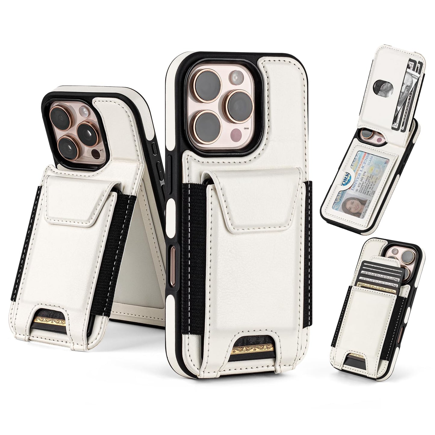 Compatible with iPhone 16 Pro Max Wallet Case with Card Holder